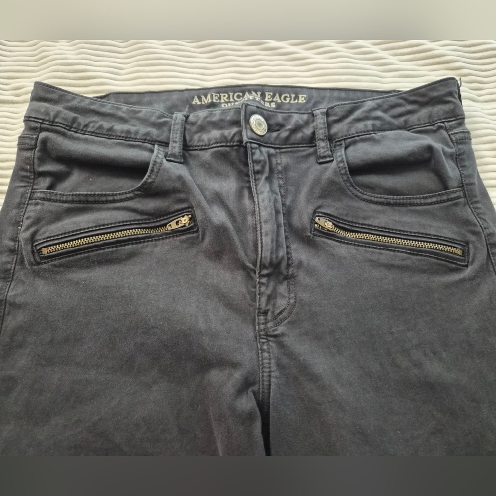 American Eagle Black Super Super Stretch X Hi-Rise Jegging - Sz 12 Short
